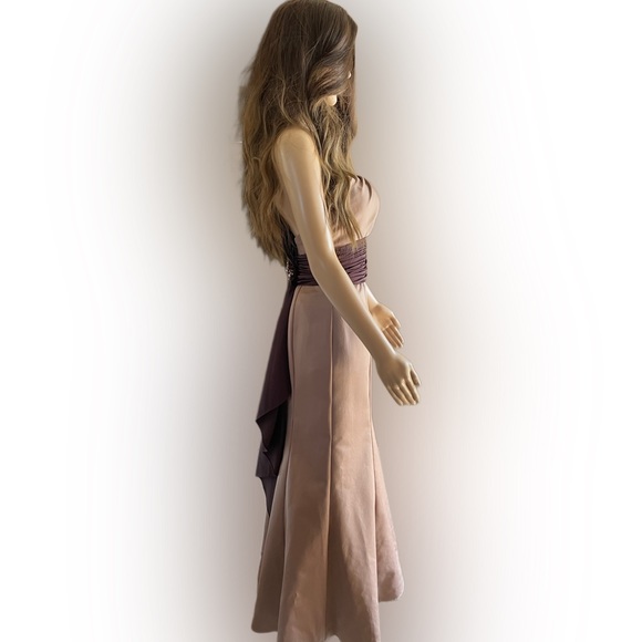 David’s Bridal Women's Strapless Embellished Formal Dress Tan Size 2 - Picture 12 of 15